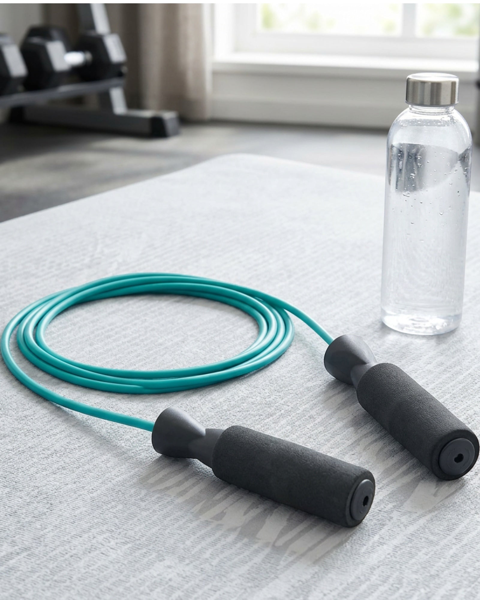 Xvna Adjustable PVC Fitness Jump Rope 2.8 m Teal - Lifestyle view