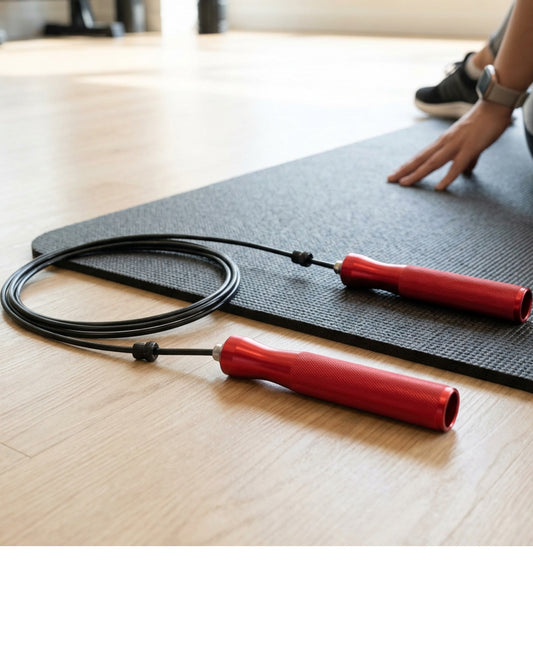 Xvna Speed Jump Rope 3 m Coated Steel Cable Black and Red - Lifestyle view